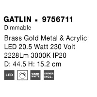 Nova Luce 9756711 Gatlin LED Deckenleuchte Messing Gold 8