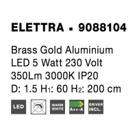 Nova Luce 9088104 Elettra LED Pendelleuchte Messing Gold 7