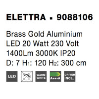 Nova Luce 9088106 Elettra LED Pendelleuchte Messing Gold 8
