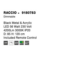 Nova Luce 9180783 Raccio LED Pendelleuchte Schwarz 7