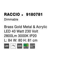 Nova Luce 9180781 Raccio LED Pendelleuchte Messing Gold 8