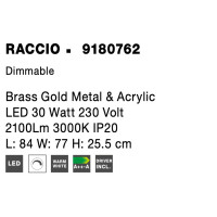 Nova Luce 9180762 Raccio LED Deckenleuchte Messing Gold 7