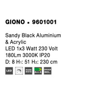 Nova Luce 9601001 Giono LED Pendelleuchte Schwarz 7