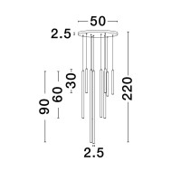 Nova Luce 9287940 Trimle LED Pendelleuchte Gold gebürst