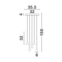 Nova Luce 9060219 Net LED Pendelleuchte Schwarz 6