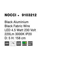 Nova Luce 9103212 Nocci LED Pendelleuchte Schwarz 8