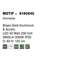 Nova Luce 9190640 Motif LED Pendelleuchte Messing Gold 7