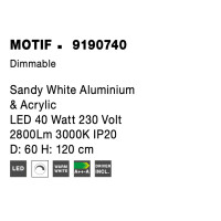 Nova Luce 9190740 Motif LED Pendelleuchte Weiß 6