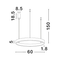 Nova Luce 9345661 Elowen LED Pendelleuchte Gold gebürst