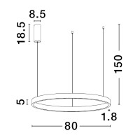 Nova Luce 9345666 Elowen LED Pendelleuchte Silber gebür