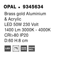Nova Luce 9345634 Morbido LED Deckenleuchte Messing Gold 8