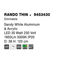 Nova Luce 9453430 Rando Thin LED Pendelleuchte  Weiß 6