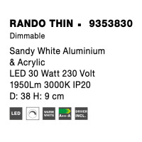 Nova Luce 9353830 Rando Thin LED Deckenleuchte  Weiß 7