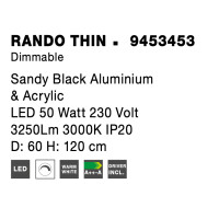Nova Luce 9453453 Rando Thin LED Pendelleuchte  Schwarz 7