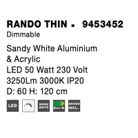 Nova Luce 9453452 Rando Thin LED Pendelleuchte  Weiß 7