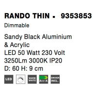 Nova Luce 9353853 Rando Thin LED Deckenleuchte  Schwarz 6