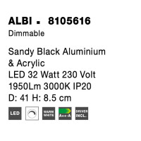 Nova Luce 8105616 Albi LED Deckenleuchte  Schwarz 8