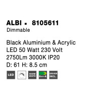 Nova Luce 8105611 Albi LED Deckenleuchte  Schwarz 8