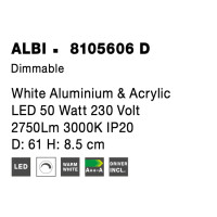 Nova Luce 8105606 D Albi LED Deckenleuchte  Weiß 8
