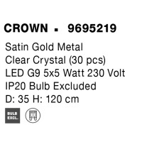 Nova Luce 9695219 Crown G9 Pendelleuchte Satin Gold 7