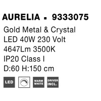 Nova Luce 9333075 Aurelia LED Pendelleuchte Gold 8