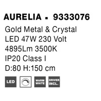 Nova Luce 9333076 Aurelia LED Pendelleuchte Gold 8