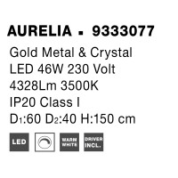 Nova Luce 9333077 Aurelia LED Pendelleuchte Gold 6