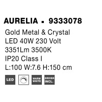 Nova Luce 9333078 Aurelia LED Pendelleuchte Gold 8
