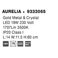 Nova Luce 9333065 Aurelia LED Wandleuchte Gold 8