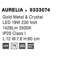 Nova Luce 9333074 Aurelia LED Wandleuchte Gold 8