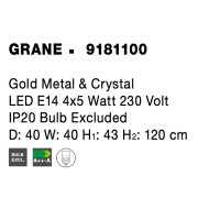 Nova Luce 9181100 Grane E14 Pendelleuchte Gold 6