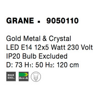 Nova Luce 9050110 Grane E14 Pendelleuchte Gold 7