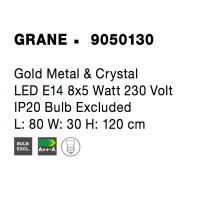 Nova Luce 9050130 Grane E14 Pendelleuchte Gold 5