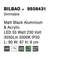 Nova Luce 9508431 Bilbao LED Deckenleuchte  Schwarz 8