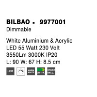 Nova Luce 9977001 Bilbao LED Deckenleuchte  Weiß 7