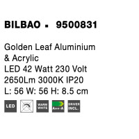 Nova Luce 9500831 Bilbao LED Deckenleuchte Blattgold 8