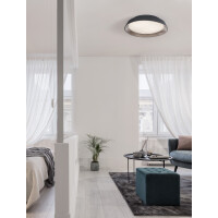 Nova Luce 9081270 Vela LED Deckenleuchte Schwarz, Kaffeebrau