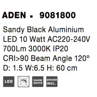 Nova Luce 9081800 Aden LED Wandleuchte  Schwarz 7
