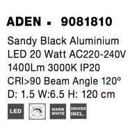 Nova Luce 9081810 Aden LED Wandleuchte  Schwarz 8