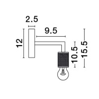 Nova Luce 9501233 Royal E27 Wandleuchte Schwarz 5