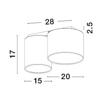 Nova Luce 9555804 Bryson E27 Deckenleuchte Schwarz, Wei&szli