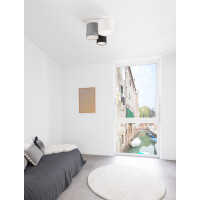Nova Luce 9555805 Bryson E27 Deckenleuchte Schwarz, Wei&szli