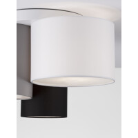 Nova Luce 9555805 Bryson E27 Deckenleuchte Schwarz, Wei&szli