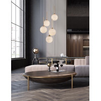 Nova Luce 9960614 Cantona G9 Pendelleuchte Gold, Weiß 