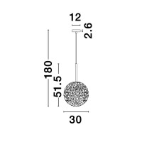 Nova Luce 9260211 Mirano G9 Pendelleuchte Gold, Transparent 