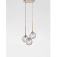 Nova Luce 9160212 Mirano G9 Pendelleuchte Gold, Transparent 