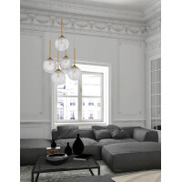 Nova Luce 9260212 Mirano G9 Pendelleuchte Gold, Transparent 