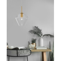 Nova Luce 9426731 Prisma E27 Pendelleuchte Gold, Transparent