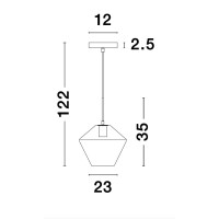 Nova Luce 9426731 Prisma E27 Pendelleuchte Gold, Transparent