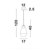 Nova Luce 9426732 Prisma E27 Pendelleuchte Gold, Transparent
